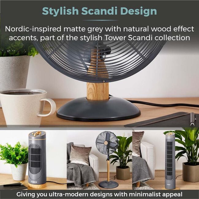 Tower Scandi 12" Metal Desk Fan